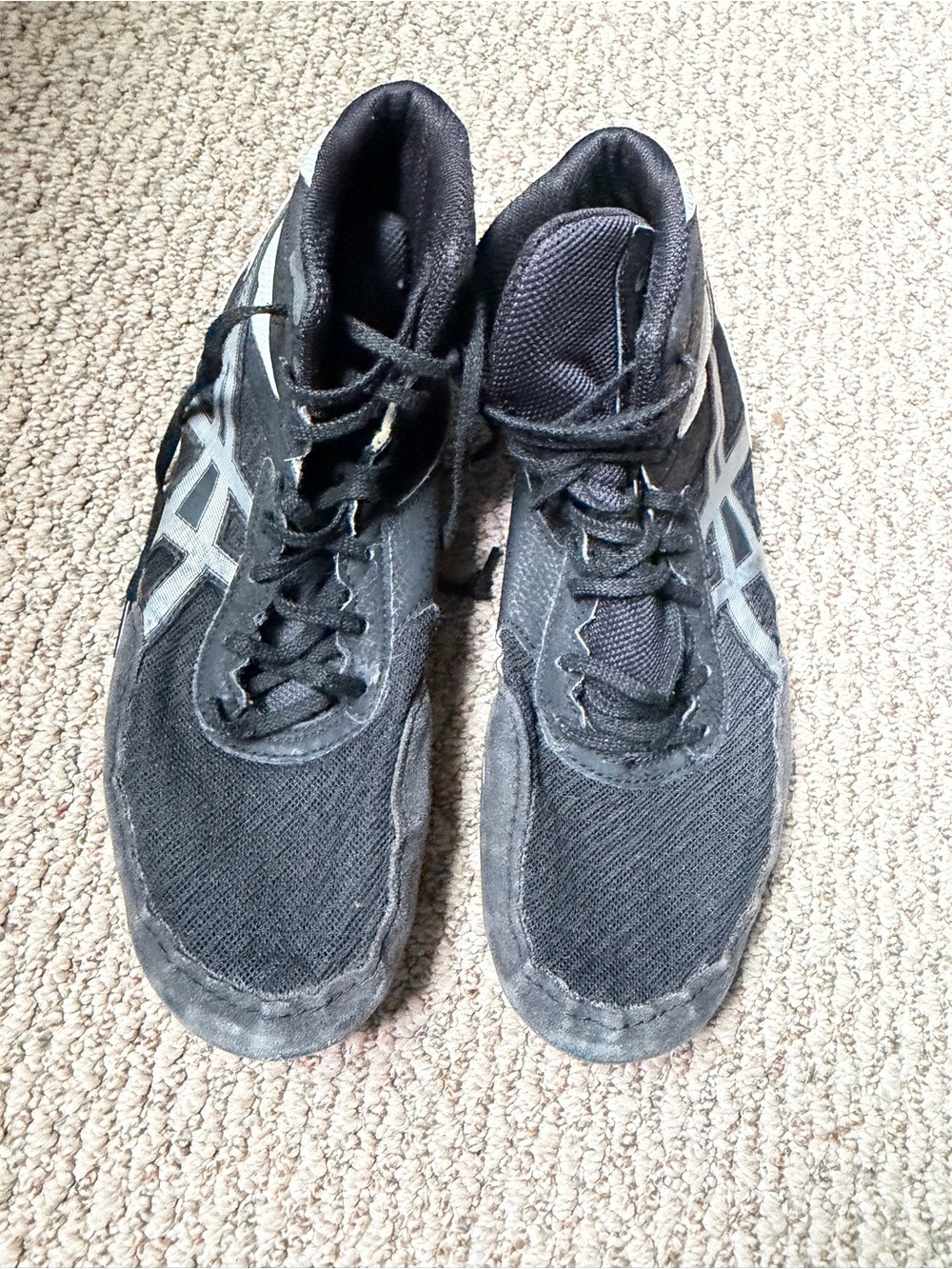 Men's Black High-Top Wrestling Athletic Shoes